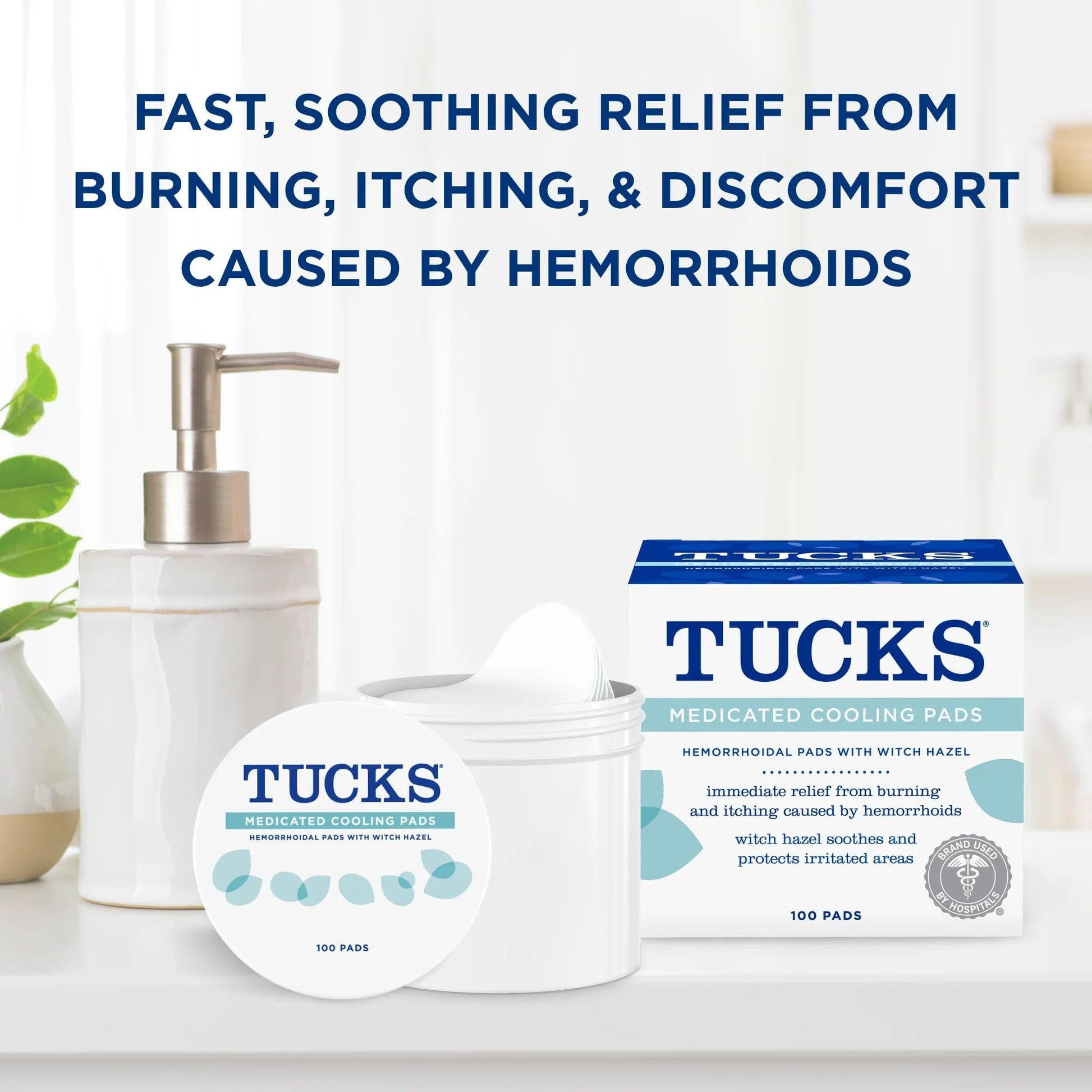 TUCKS Medicated Cooling Pads, 200 Count - Witch Hazel Pads for Sensitive Areas, Cleanse and Protect from Irritation - Maple Wellness Supplements