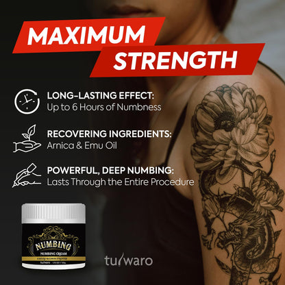 tuiwaro Numbing Cream Extra Strength: Relief Long Lasting & Fast-Absorbing with Emu Oil and Arnica — Non-Greasy 50 mL - Maple Wellness Supplements