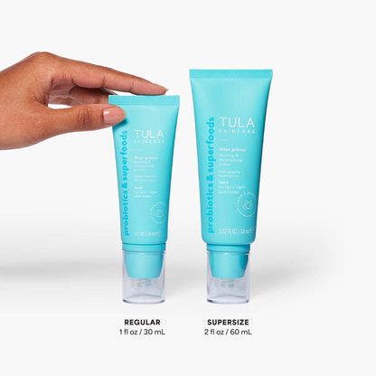 TULA Skin Care Face Filter Blurring and Moisturizing Primer - Luna, Evens the Appearance of Skin Tone & Redness, Hydrates & Improves Makeup Wear, 1fl oz - Maple Wellness Supplements