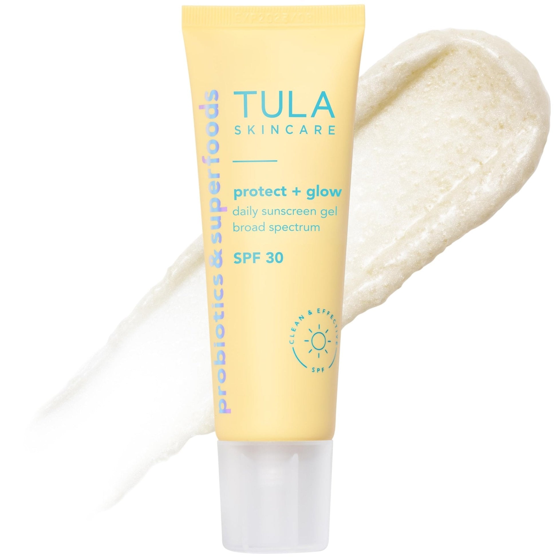 TULA Skin Care Protect + Glow Daily Sunscreen - Gel, Broad Spectrum SPF 30, Skincare-First, Non-Greasy, Non-Comedogenic and Reef-Safe with Pollution and Blue Light Protection, Regular, 1.7 fl oz. - Maple Wellness Supplements