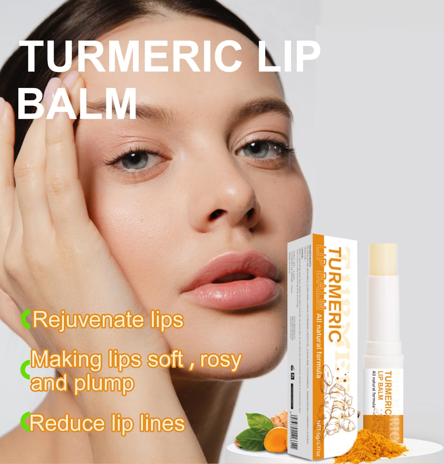 Turmeric Lip Balm for Smokers With Root Oil - Brightening for Dark Lips, Long-Lasting Moisturizer for Dry - Maple Wellness Supplements