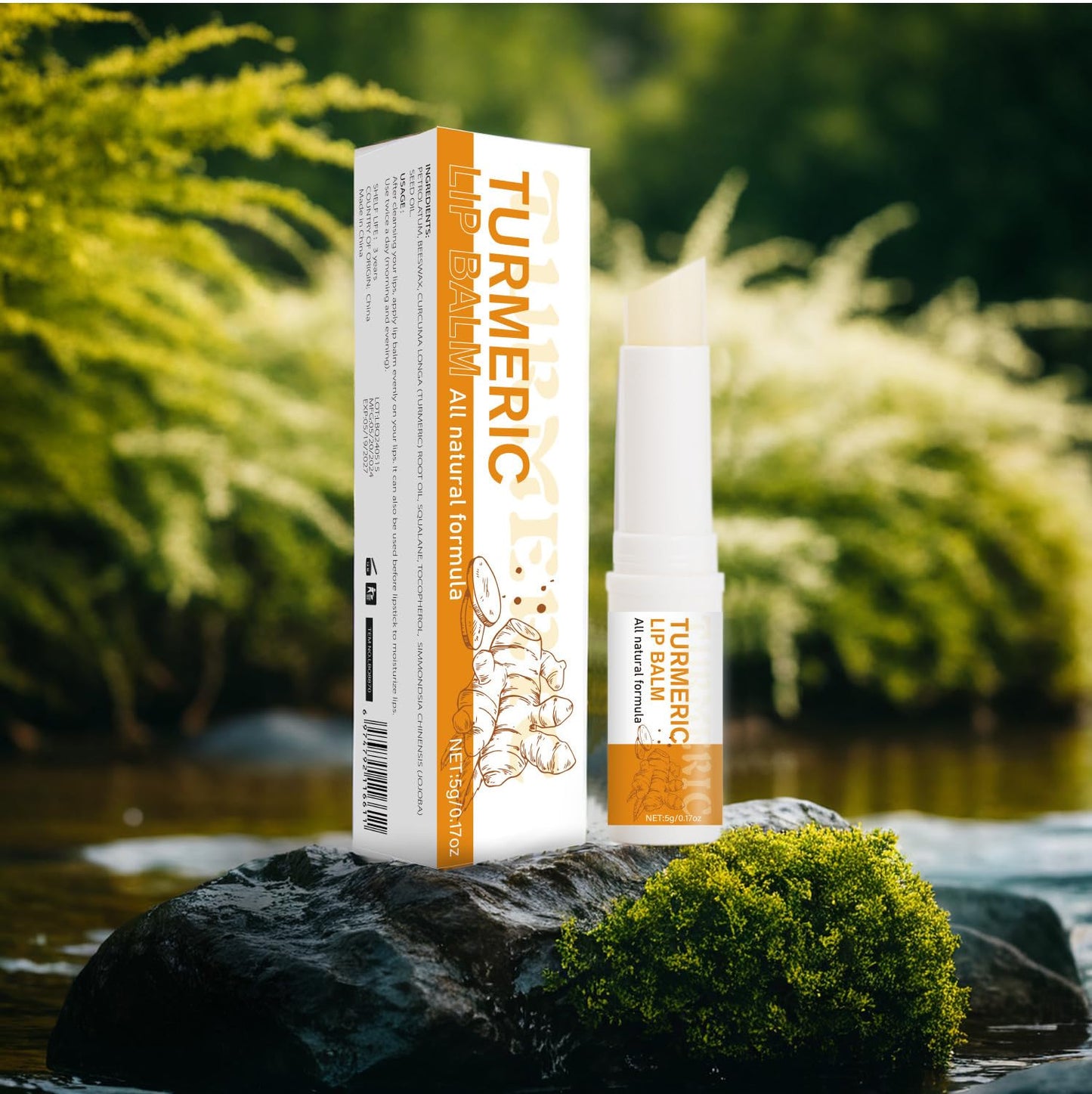 Turmeric Lip Balm for Smokers With Root Oil - Brightening for Dark Lips, Long-Lasting Moisturizer for Dry - Maple Wellness Supplements