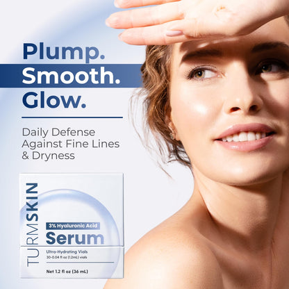 TURMSKIN® Hyaluronic Acid Serum Ampoules [ULTRA HYDRATING VIALS] - 3% Hyaluron Booster for Glass Skin & Anti Aging - 24 Hours Hydration - Maple Wellness Supplements