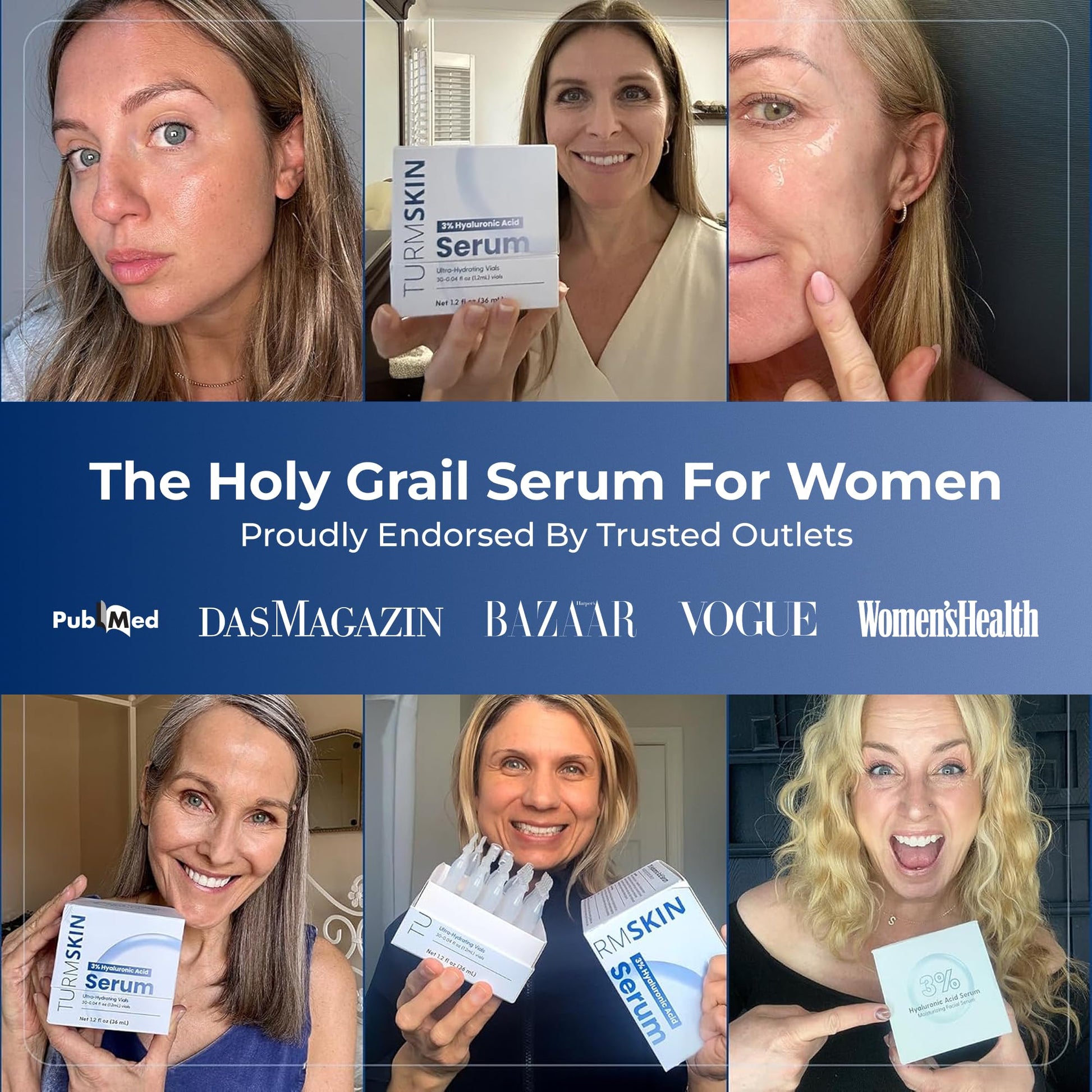TURMSKIN® Hyaluronic Acid Serum Ampoules [ULTRA HYDRATING VIALS] - 3% Hyaluron Booster for Glass Skin & Anti Aging - 24 Hours Hydration - Maple Wellness Supplements
