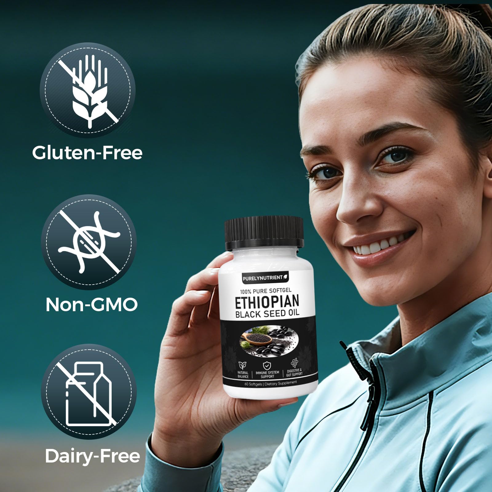 TUVAAZ PURELYNUTRIENT Ethiopian Black Seed Oil Capsules with 4.64% Thymoquinone, Immune Support & Digestion & Energy Booster - Maple Wellness Supplements