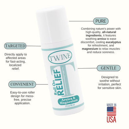 TWINE All-Natural Muscle Relief Roller with Arnica, Camphor & Eucalyptus – 90ml - Maple Wellness Supplements