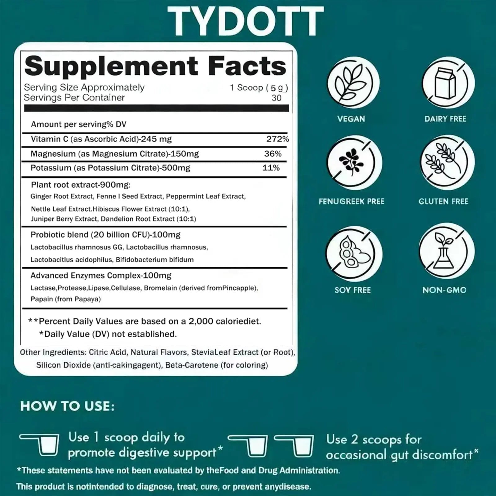 TYDOTT Debloat Pro, Contains Probiotics and Digestive Enzymes to Relieve Bloating, Supports Gut Health, Nutrient Absorption, and Stomach Comfort to Support Digestive Health - Maple Wellness Supplements