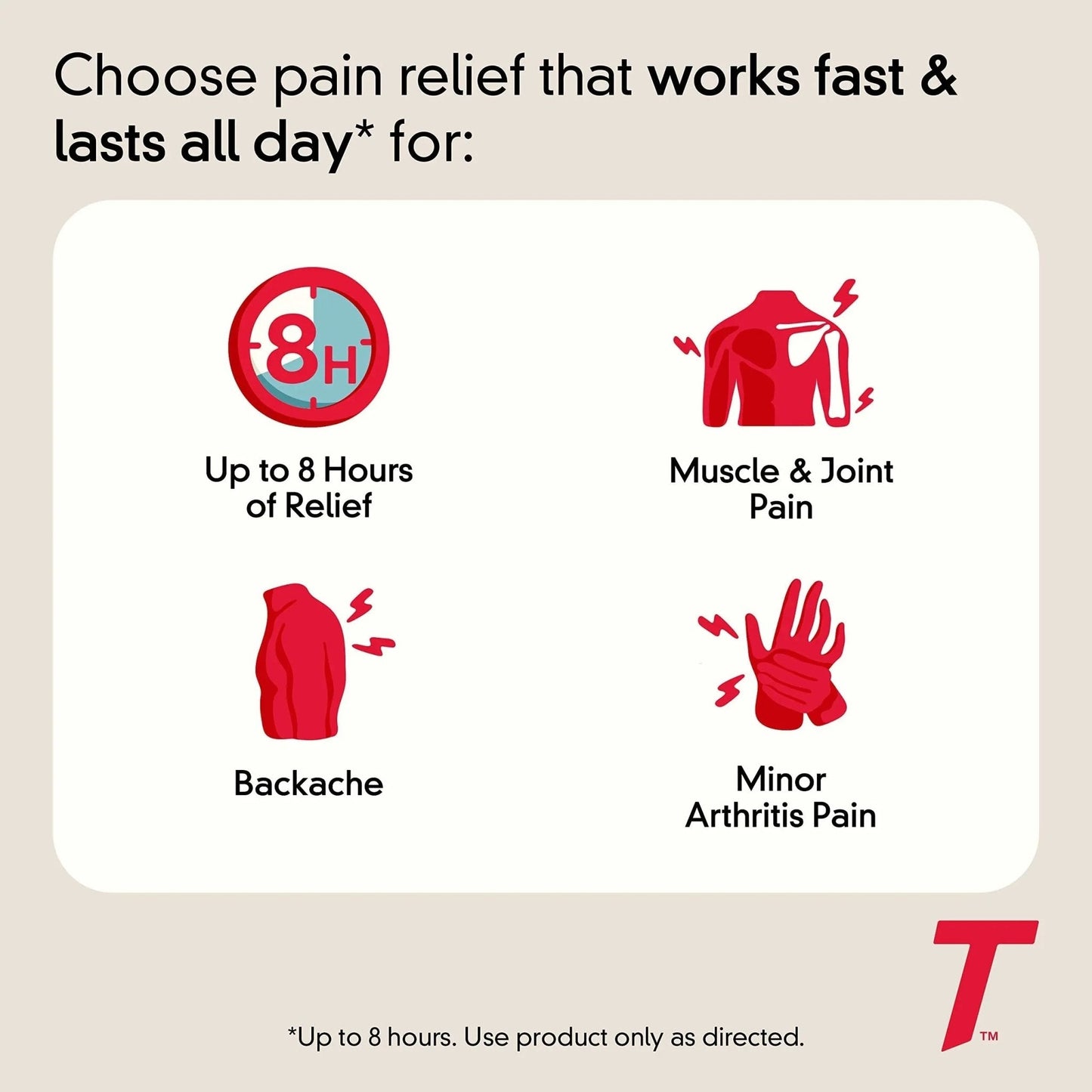 Tylenol 8 Hour Acetaminophen 650 mg Extended Release Caplets, Fast Acting Bi-Layer Design, Quick & Long Lasting Pain Relief for Muscle, Joint, Back & Arthritis Aches, Fever Reducer, 100 Count - Maple Wellness Supplements