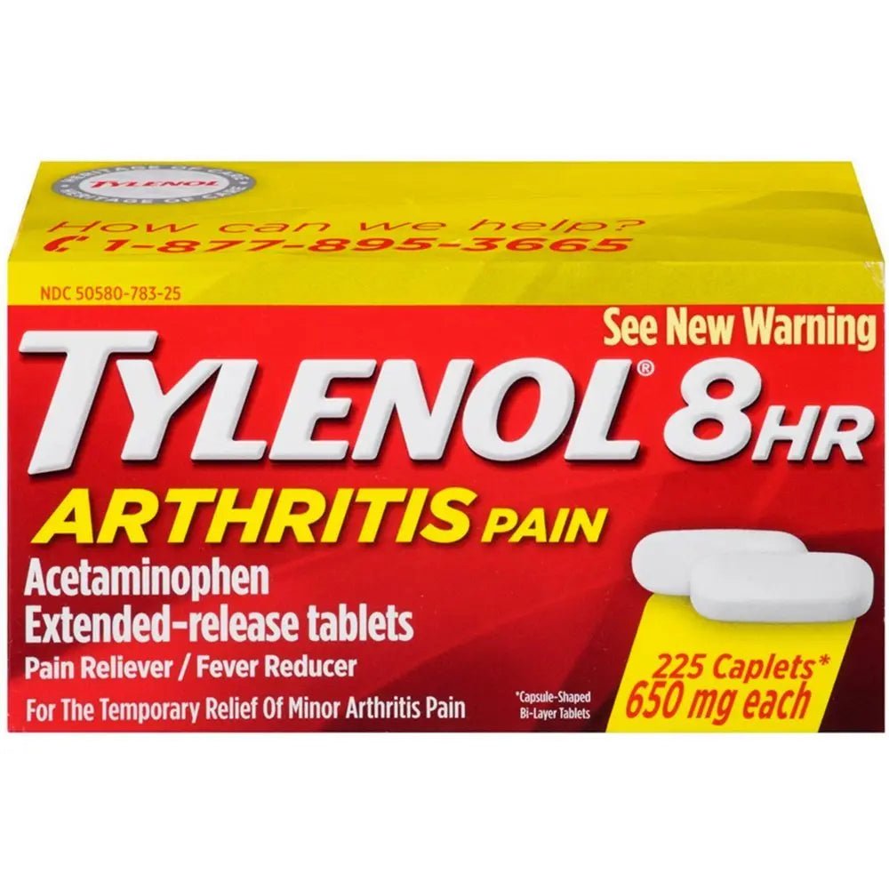 Tylenol 8 Hour Arthritis Pain Reliever Fever Reducer Extended Release Caplet, 225 Count - Maple Wellness Supplements