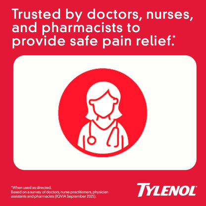 Tylenol 8HR Arthritis Pain Relief Caplets, Fast, Strong Pain Relief, 650 mg Acetaminophen for Minor Arthritis & Joint Pain, Fever Reducer, Extended Release, Won't Irritate Stomach, 100 Count - Maple Wellness Supplements