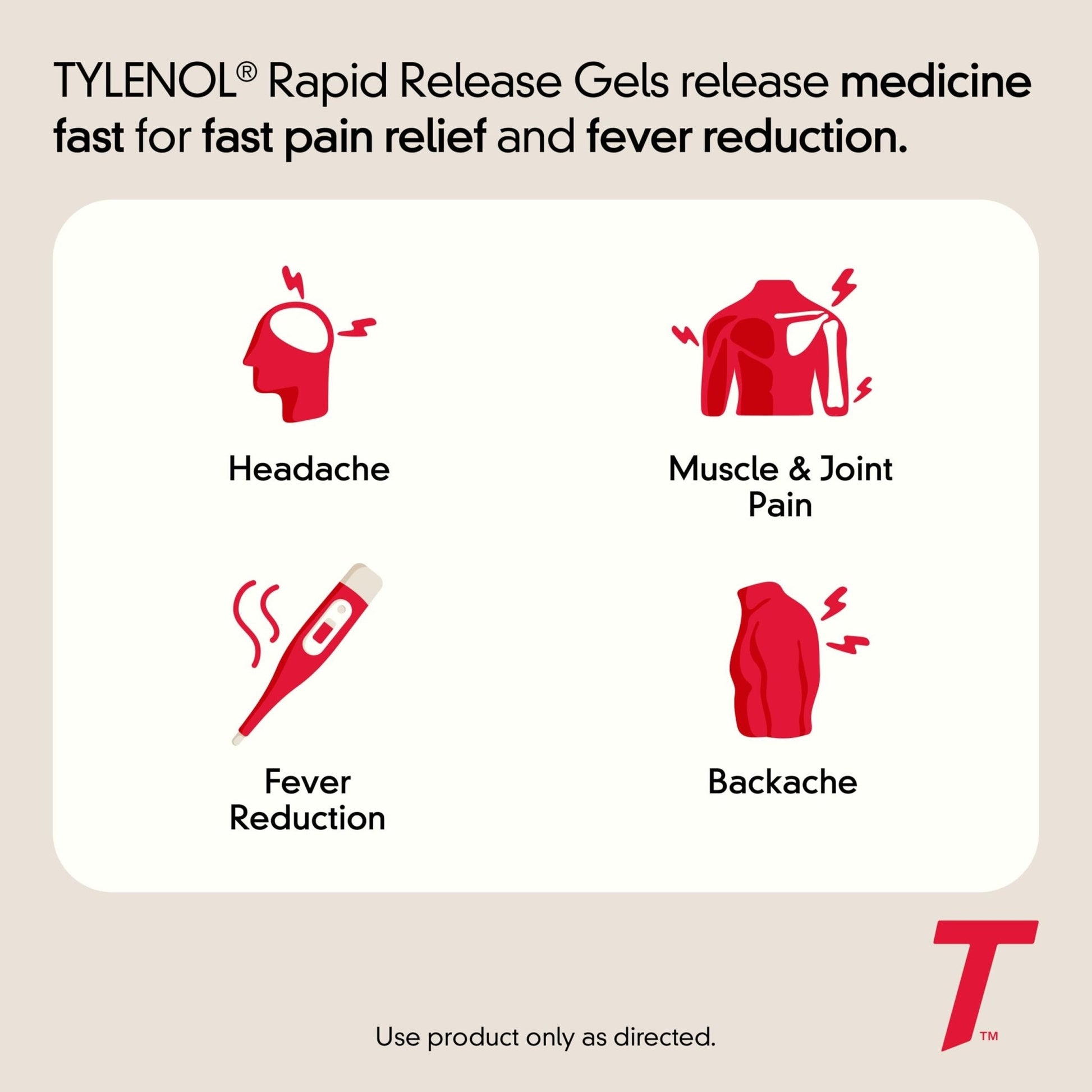 Tylenol Extra Strength Acetaminophen Rapid Release Gels, Fast, Strong Pain Relief, Fever Reducer, 500 mg Gelcaps with Laser‑Drilled Holes for Fast Release, OTC Medicine, 100 Count - Maple Wellness Supplements