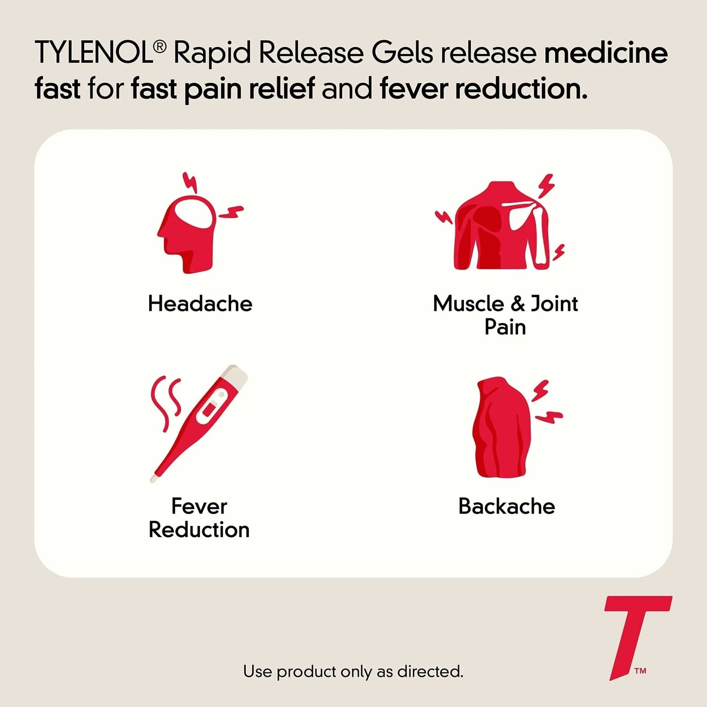 Tylenol Extra Strength Acetaminophen Rapid Release Gels, Fast, Strong Pain Relief, Fever Reducer, 500 mg Gelcaps with Laser‑Drilled Holes for Fast Release, OTC Medicine, 100 Count - Maple Wellness Supplements