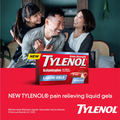 Tylenol Extra Strength Liquid Gels, Fast, Strong Pain Relief, Fever Reducer for Adults with 500 mg Acetaminophen, Fast-Acting Liquid Gel Capsules for Headaches & Minor Pain Relief, 40 Count - Maple Wellness Supplements