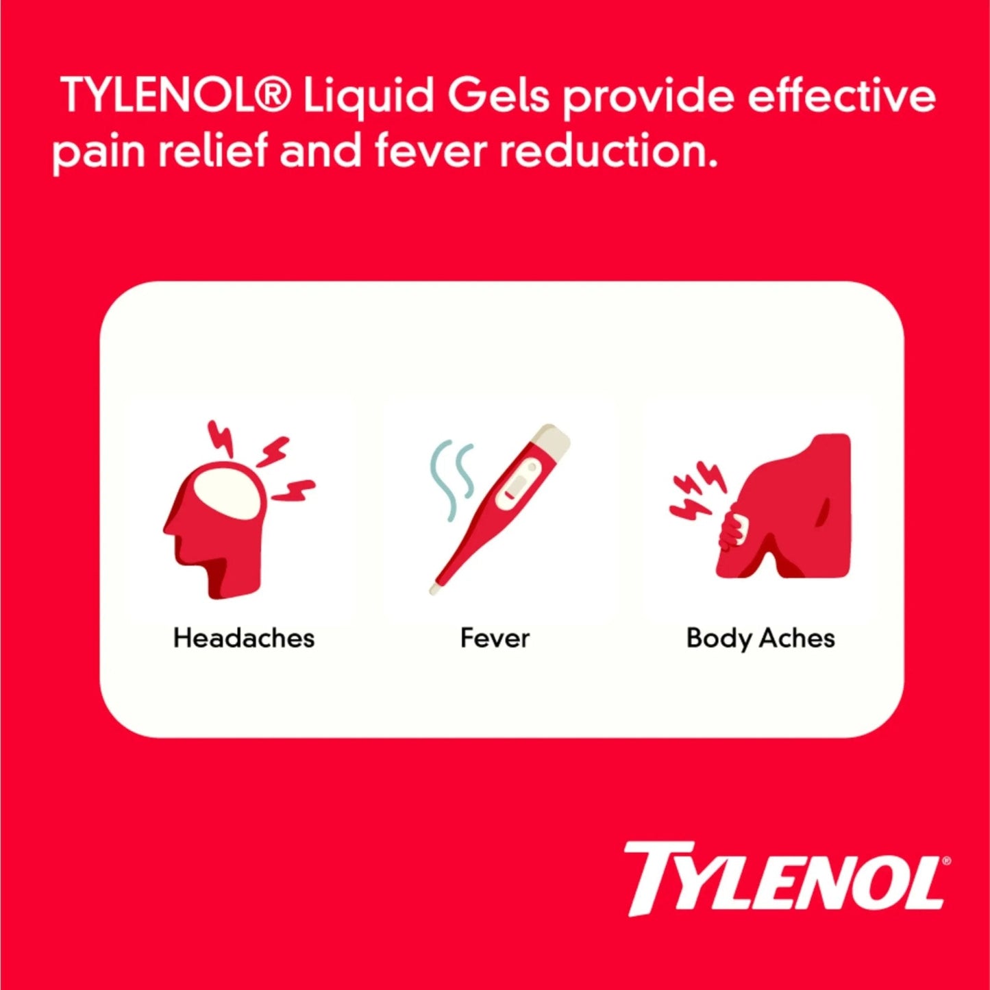 Tylenol Extra Strength Liquid Gels, Fast, Strong Pain Relief, Fever Reducer for Adults with 500 mg Acetaminophen, Fast-Acting Liquid Gel Capsules for Headaches & Minor Pain Relief, 75 Count - Maple Wellness Supplements