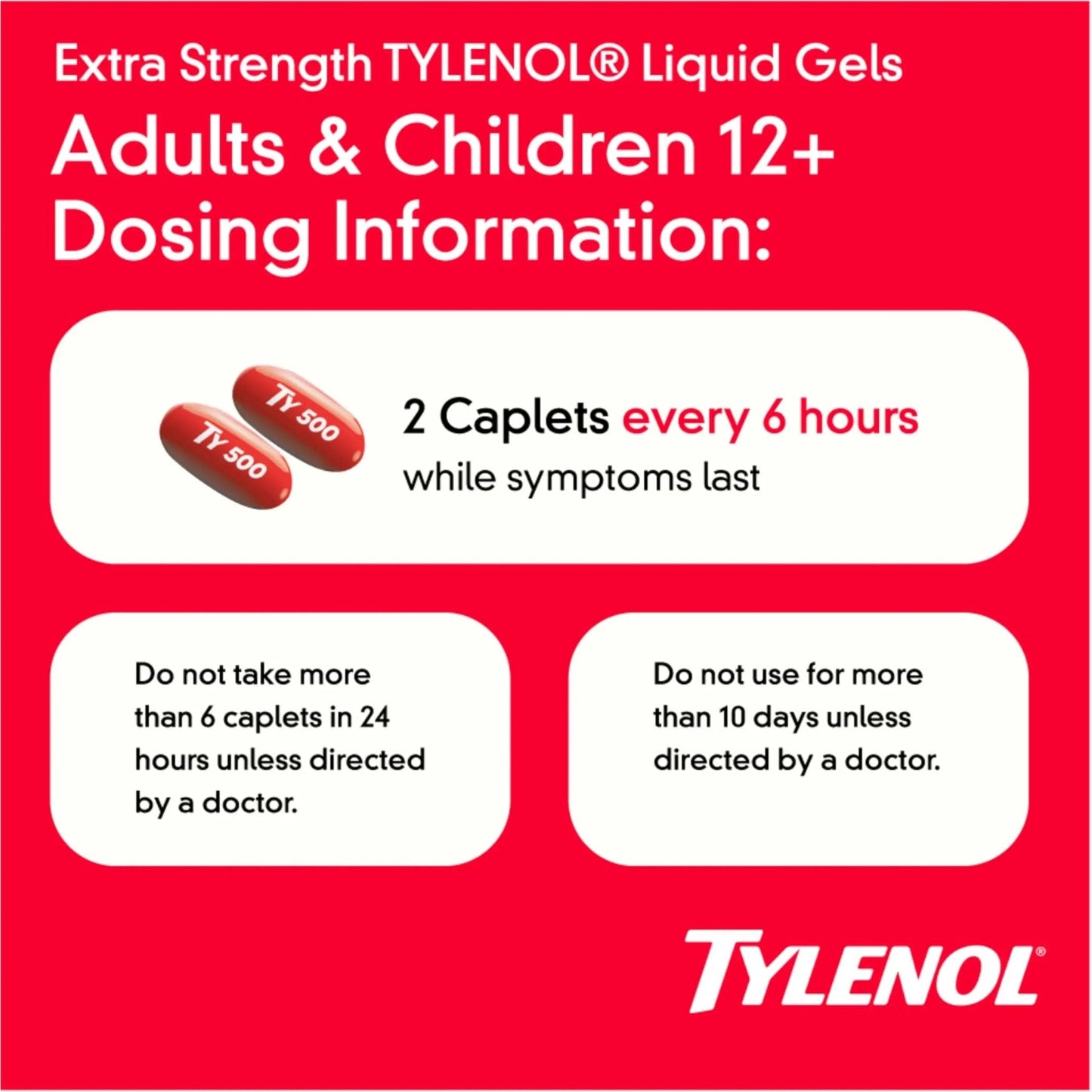Tylenol Extra Strength Liquid Gels, Fast, Strong Pain Relief, Fever Reducer for Adults with 500 mg Acetaminophen, Fast-Acting Liquid Gel Capsules for Headaches & Minor Pain Relief, 40 Count - Maple Wellness Supplements