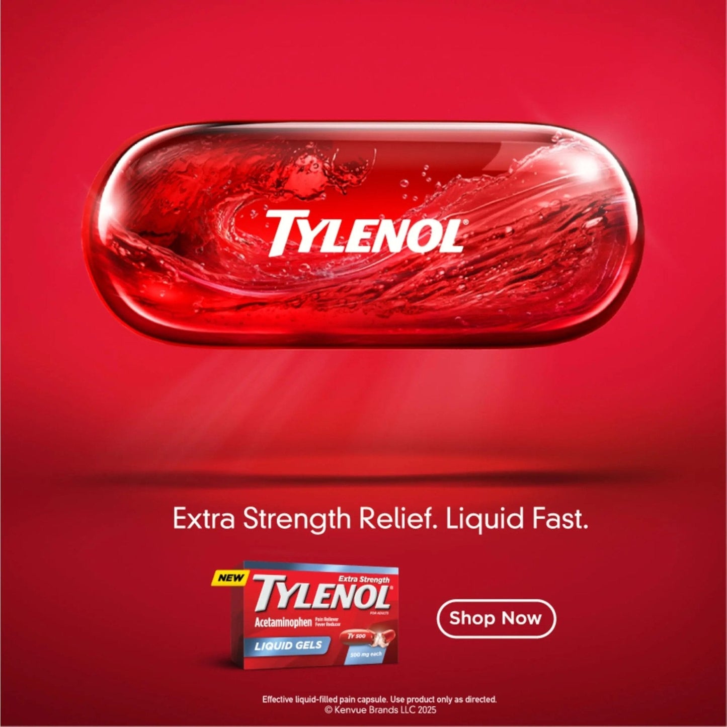 Tylenol Extra Strength Liquid Gels, Fast, Strong Pain Relief, Fever Reducer for Adults with 500 mg Acetaminophen, Fast-Acting Liquid Gel Capsules for Headaches & Minor Pain Relief, 40 Count - Maple Wellness Supplements