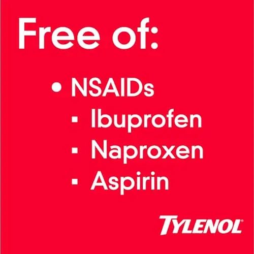 Tylenol Extra Strength Liquid Gels, Fast, Strong Pain Relief, Fever Reducer for Adults with 500 mg Acetaminophen, Fast-Acting Liquid Gel Capsules for Headaches & Minor Pain Relief, 75 Count - Maple Wellness Supplements