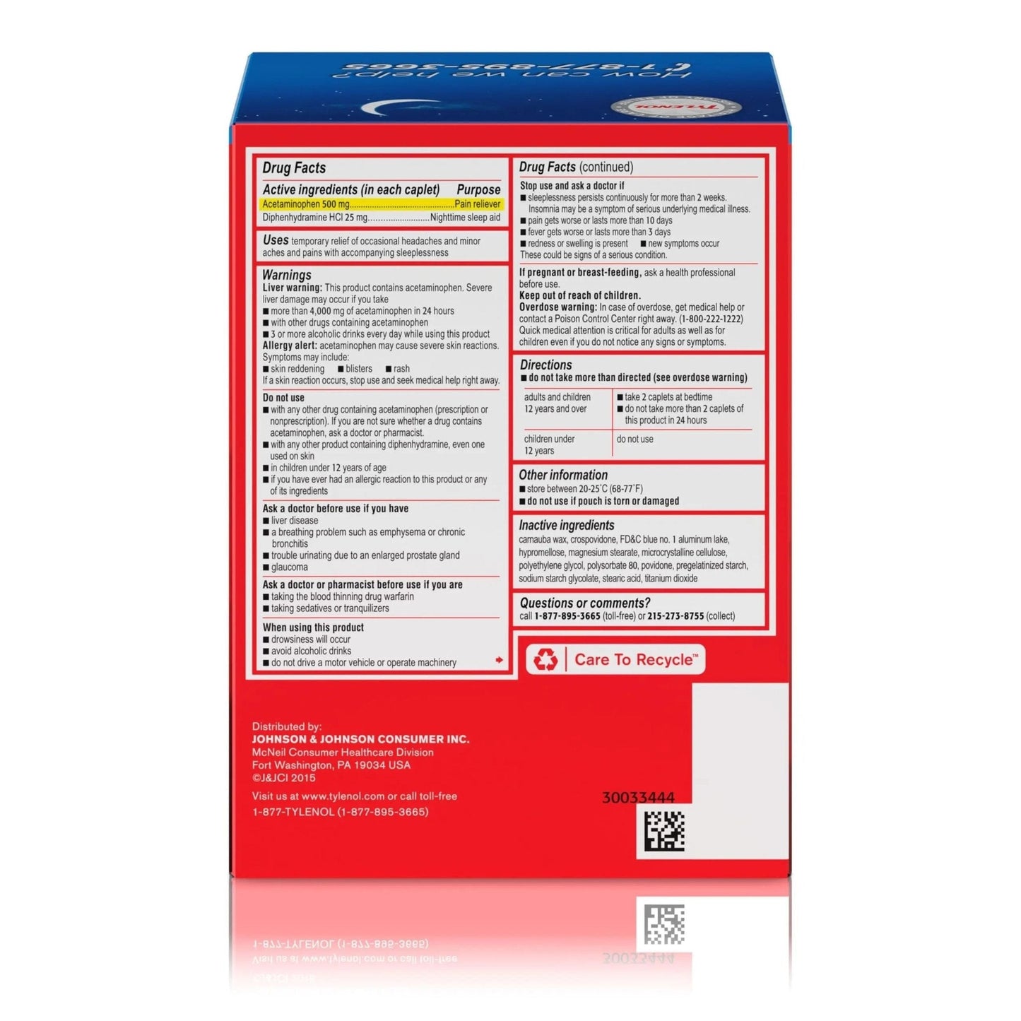 Tylenol PM Extra Strength Nighttime Pain Reliever Sleep Aid Caplets with Acetaminophen & Diphenhydramine HCl, Relief for Nighttime Aches & Pains, Travel Size, 50 Packs of 2 Caplets - Maple Wellness Supplements