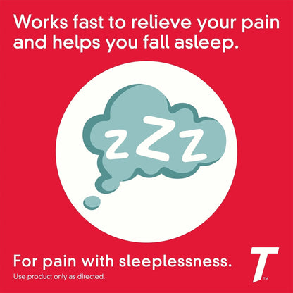 Tylenol PM Extra Strength Nighttime Pain Reliever Sleep Aid Caplets with Acetaminophen & Diphenhydramine HCl, Relief for Nighttime Aches & Pains, Travel Size, 50 Packs of 2 Caplets - Maple Wellness Supplements