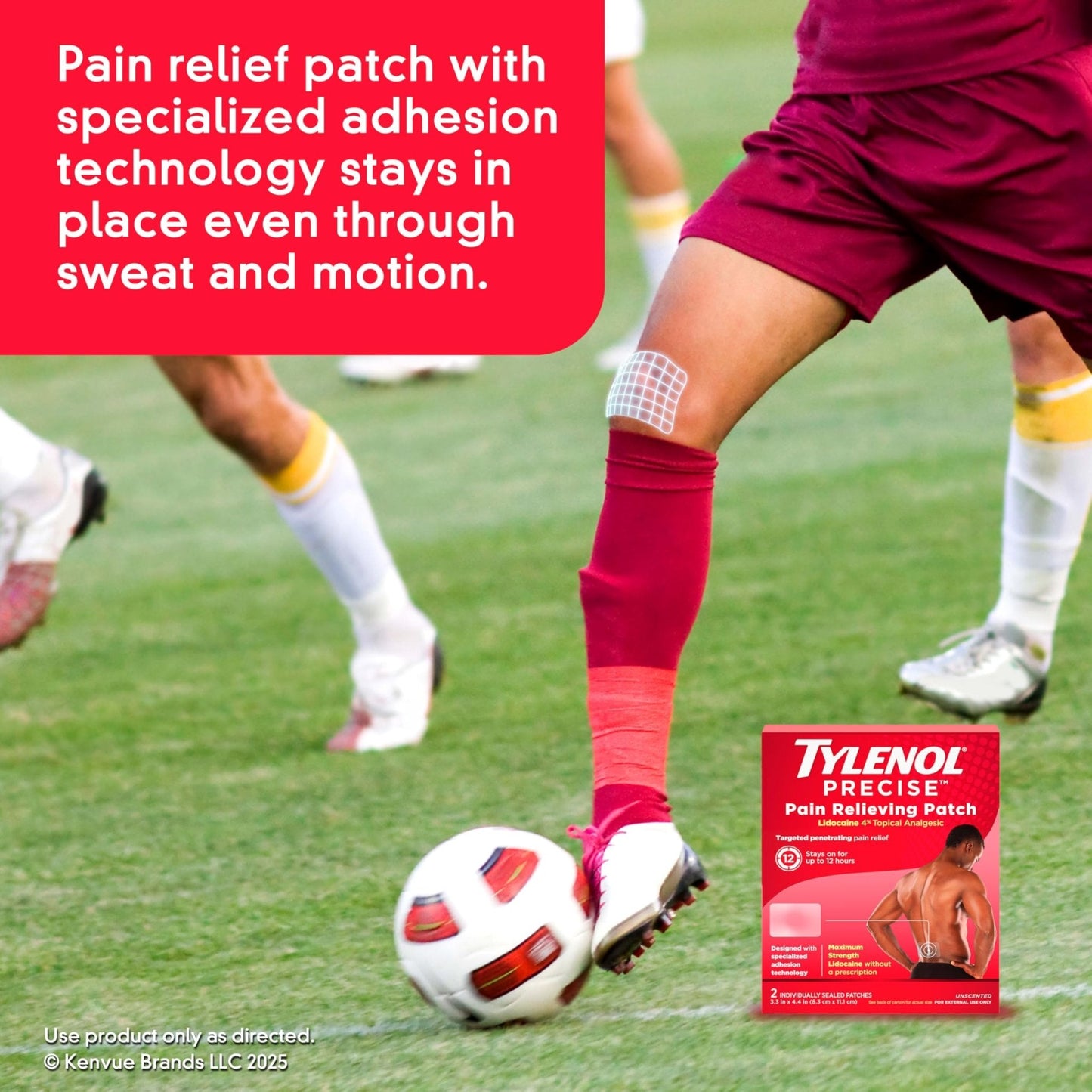 Tylenol Precise Pain Relieving Patches, Large Topical Analgesic Patches + Maximum OTC Strength Lidocaine Penetrates, Targeted Relief Ideal for Shoulder, Back & Knee Pain, Unscented, 4 ct - Maple Wellness Supplements
