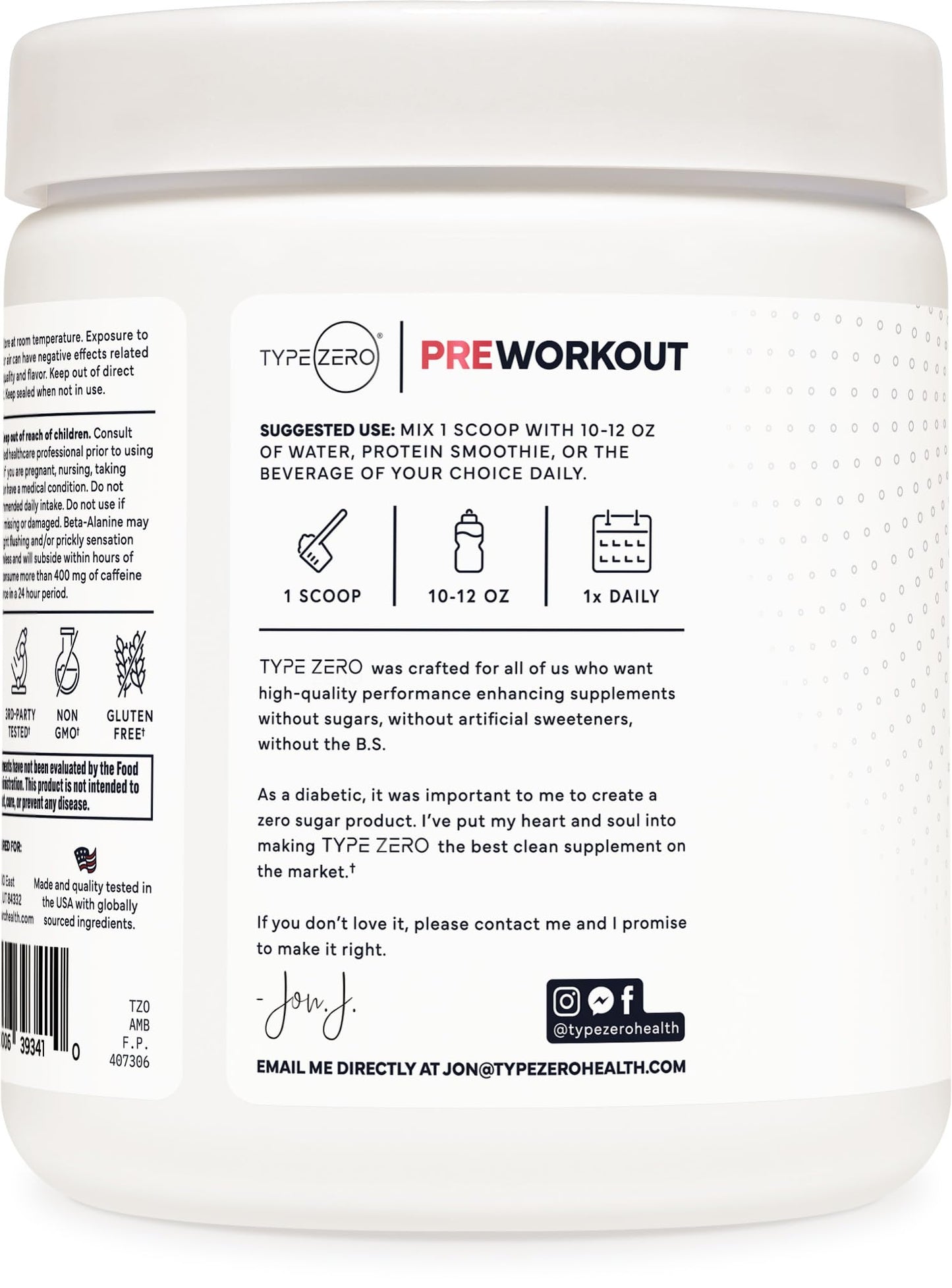 Type Zero AminoBurn (Watermelon Flavored) - Vegan Amino Acids BCAA Drink Sugar-Free Energy Drink Powder & Amino Acids Supplement - Natural Energy - Maple Wellness Supplements