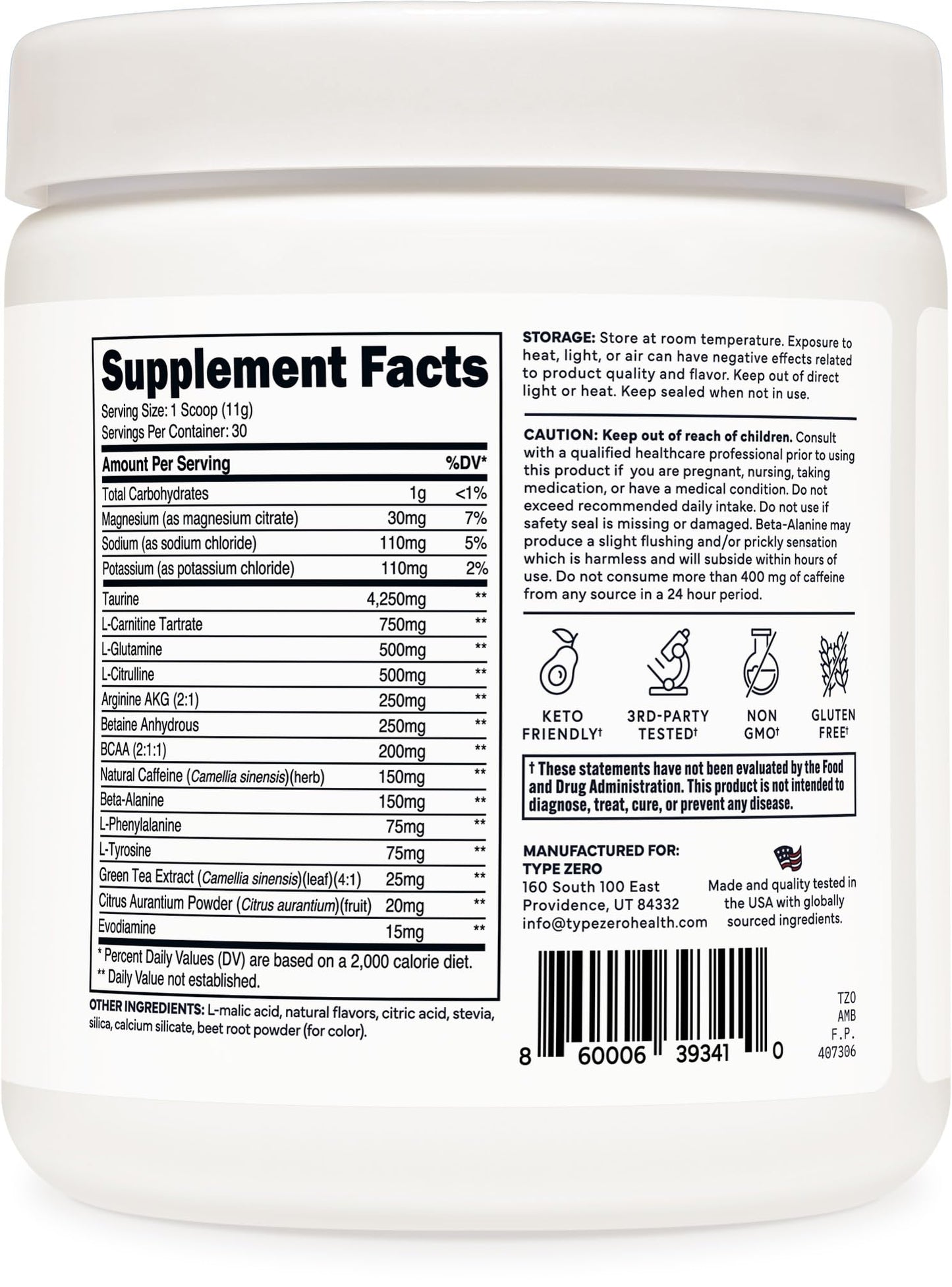Type Zero AminoBurn (Watermelon Flavored) - Vegan Amino Acids BCAA Drink Sugar-Free Energy Drink Powder & Amino Acids Supplement - Natural Energy - Maple Wellness Supplements