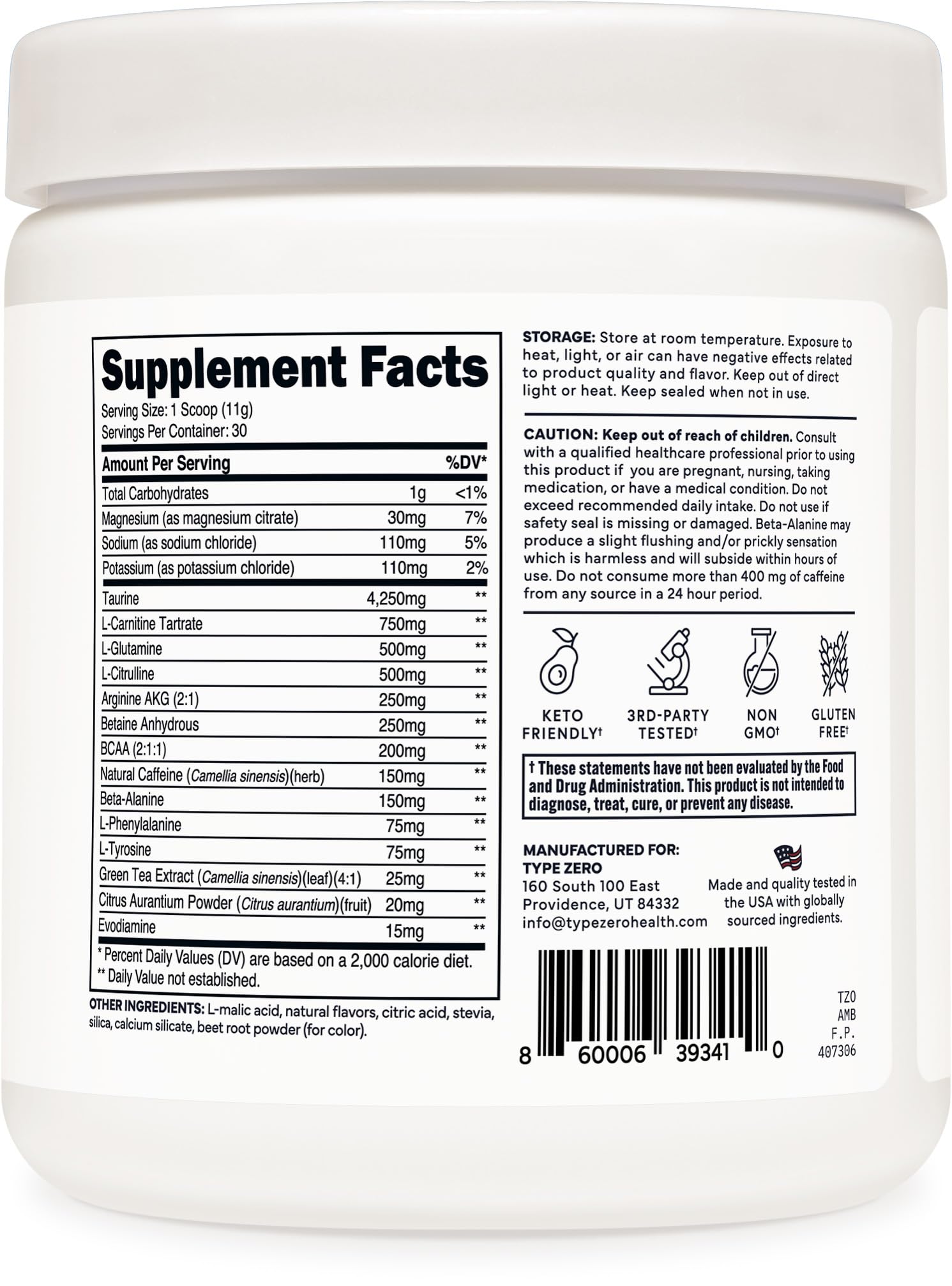 Type Zero AminoBurn (Watermelon Flavored) - Vegan Amino Acids BCAA Drink Sugar-Free Energy Drink Powder & Amino Acids Supplement - Natural Energy - Maple Wellness Supplements