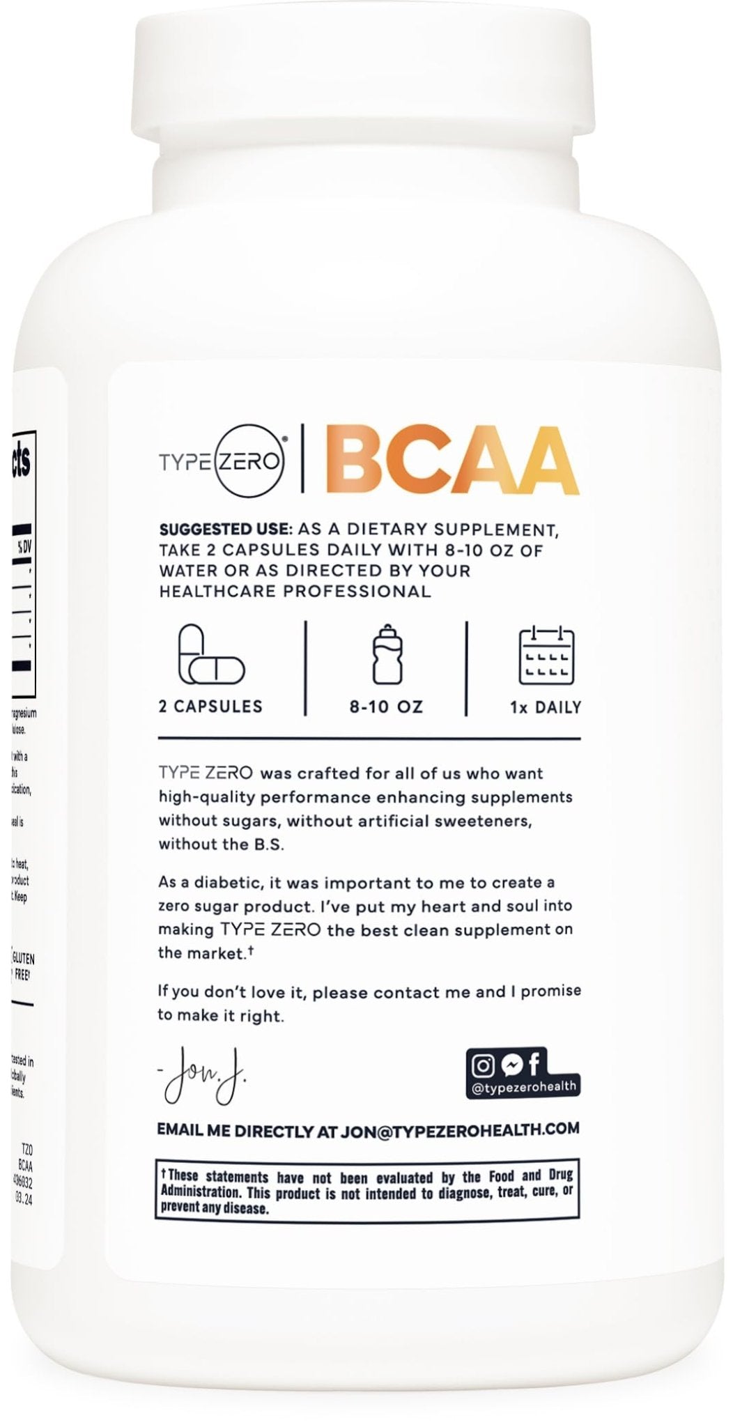 Type Zero BCAA 1000mg (180 Capsules, 90 Servings), Branched Chain Amino Acids (500mg of L-Leucine, 1000mg of L-Isoleucine and L-Valine) - Maple Wellness Supplements