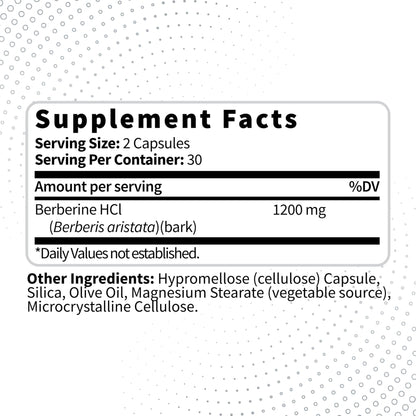 Type Zero Berberine HCL 1200mg 60 Capsules - Clean, Non-GMO, Gluten Free Supplement - Maple Wellness Supplements