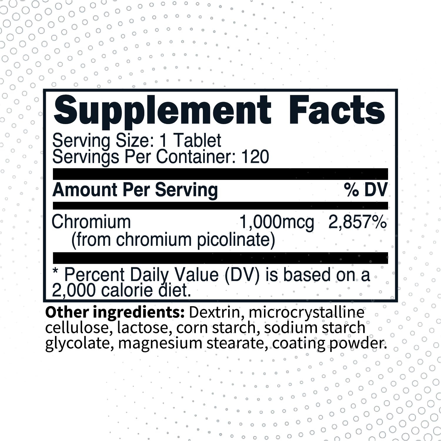 Type Zero Clean Chromium Picolinate Tablets (120 Servings, 1,000 MCG Per Serving) - Non-GMO, Gluten Free - Maple Wellness Supplements