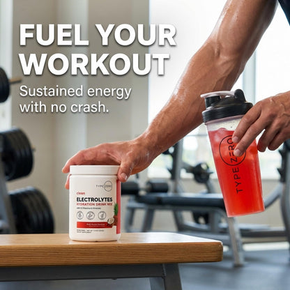 Type Zero Clean Electrolytes Hydration Powder Drink Mix + 14 Essential Vitamins & Minerals - Sugar Free, Zero Artificial Ingredients - Fruit Punch, 50 Servings - Maple Wellness Supplements