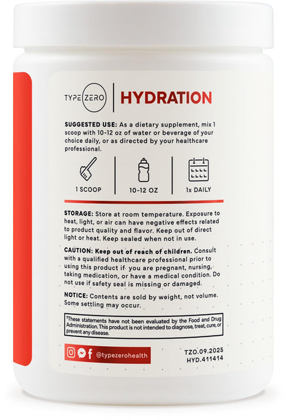 Type Zero Clean Electrolytes Hydration Powder Drink Mix + 14 Essential Vitamins & Minerals - Sugar Free, Zero Artificial Ingredients - Fruit Punch, 50 Servings - Maple Wellness Supplements