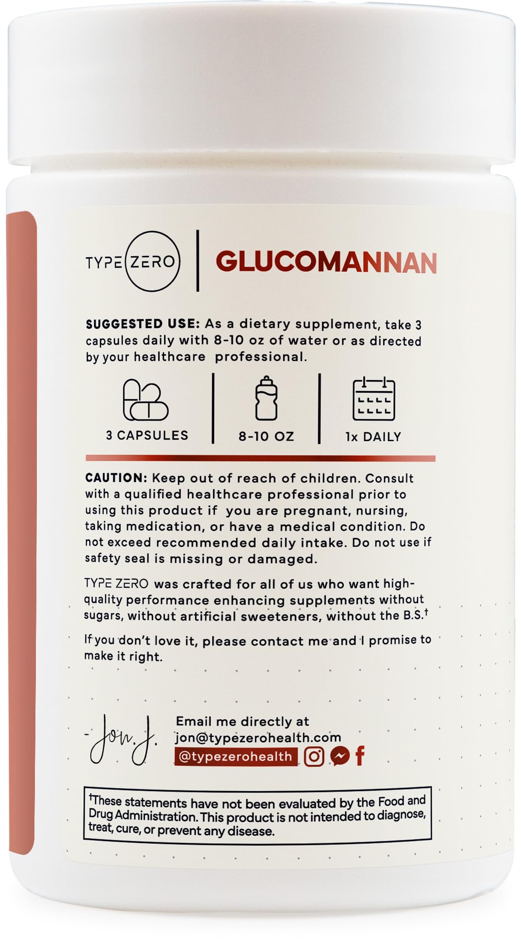 Type Zero Clean Glucomannan Konjac Root Extract (90 Capsules)(1,800 MG Per Serving) - 30 Servings, Non-GMO, Gluten Free - Maple Wellness Supplements