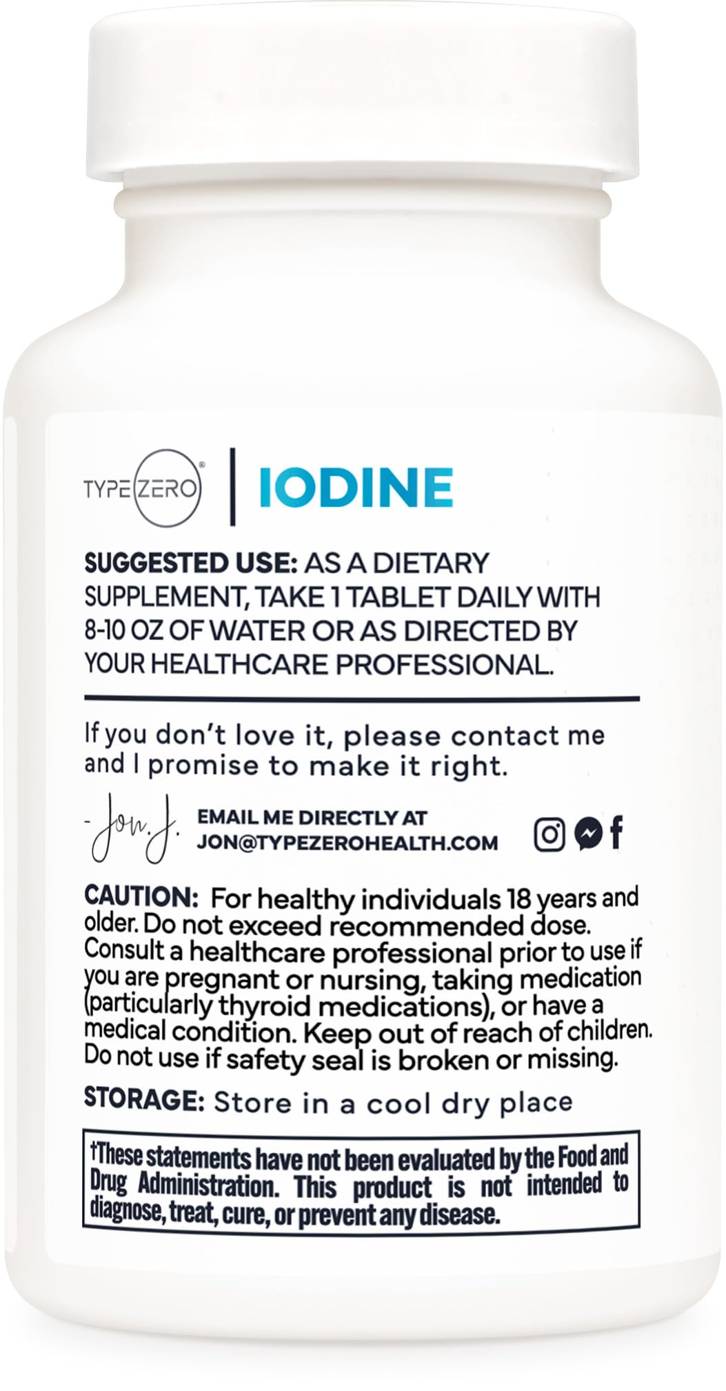 Type Zero Clean Iodine Tablets (60 Servings, 325 MCG Per Serving) - from Sea Kelp, Non-GMO, Gluten Free - Maple Wellness Supplements