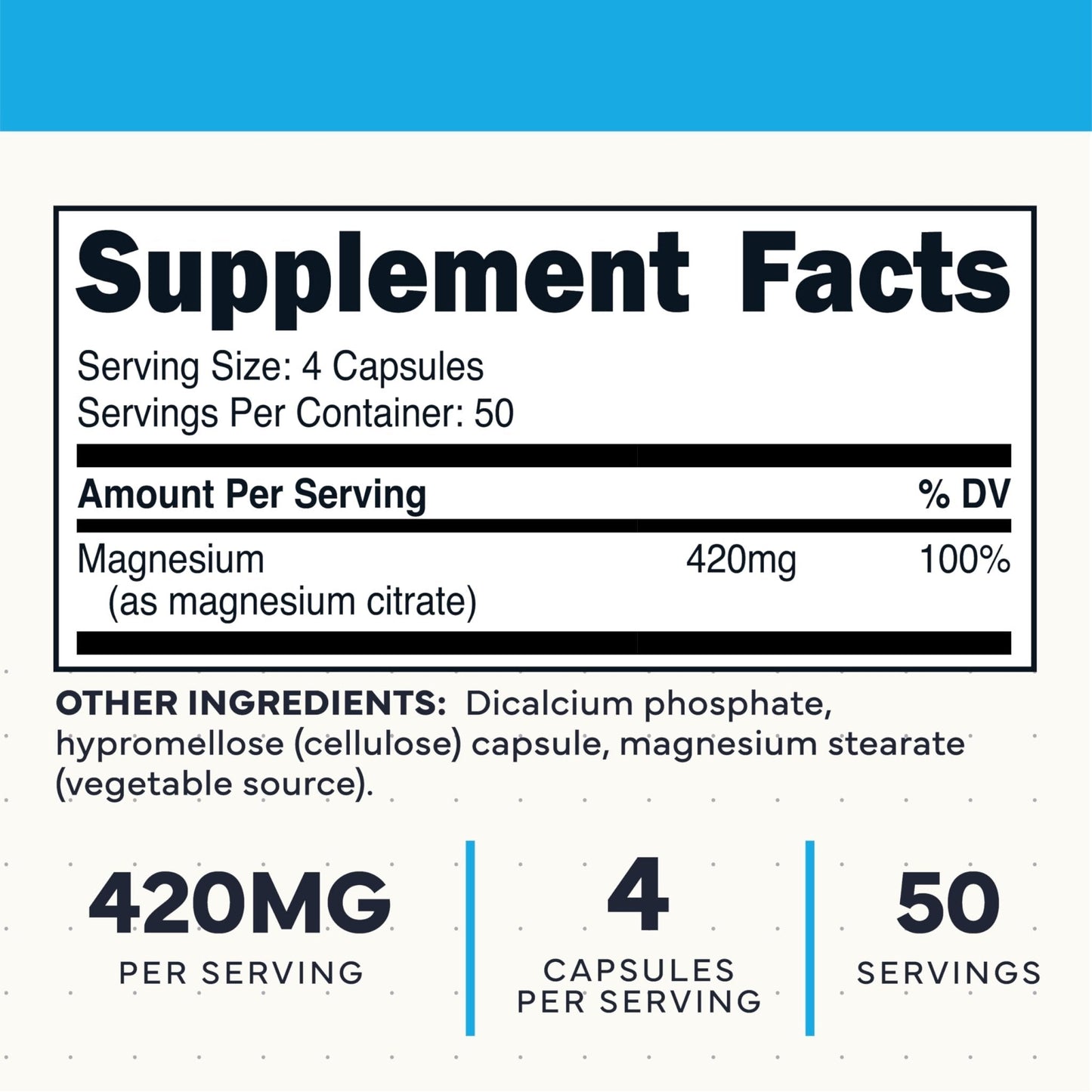 Type Zero Clean Magnesium Citrate Capsules (420mg Per Serving - 200 Capsules) Pure Magnesium Citrate Supplement, Non-GMO - Gluten Free, 50 Servings - Maple Wellness Supplements