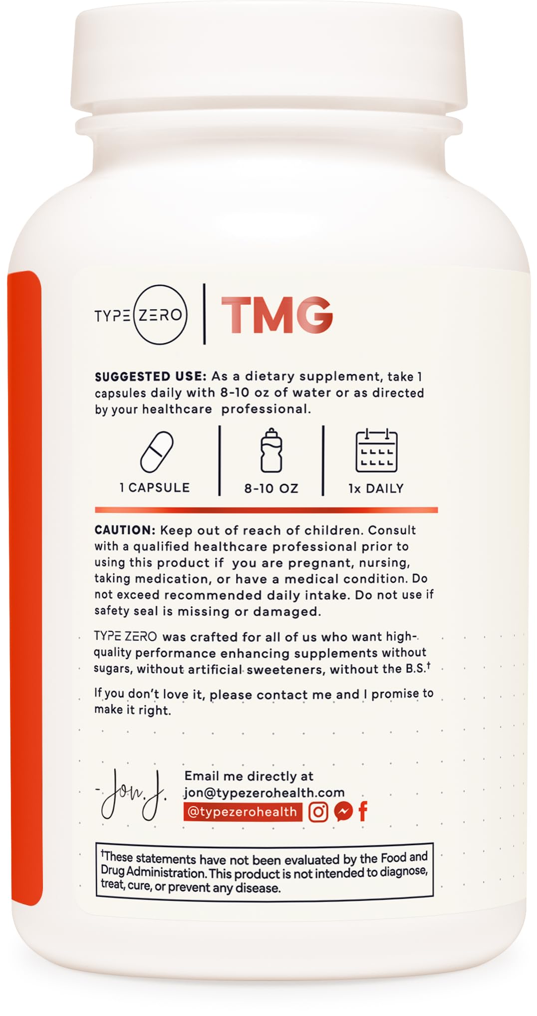 Type Zero Clean TMG Trimethylglycine Capsules (120 Servings) - Non GMO, Gluten Free - Maple Wellness Supplements