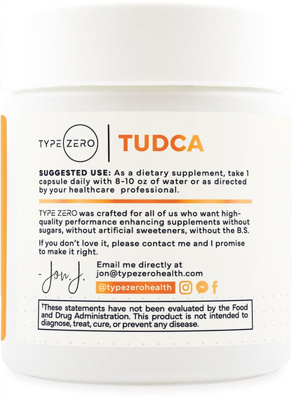 Type Zero Clean TUDCA Capsules 250mg - Pure Tauroursodeoxycholic Acid Supplement - Bile Salt Derivative - 60 Capsules, 60 Servings - Maple Wellness Supplements