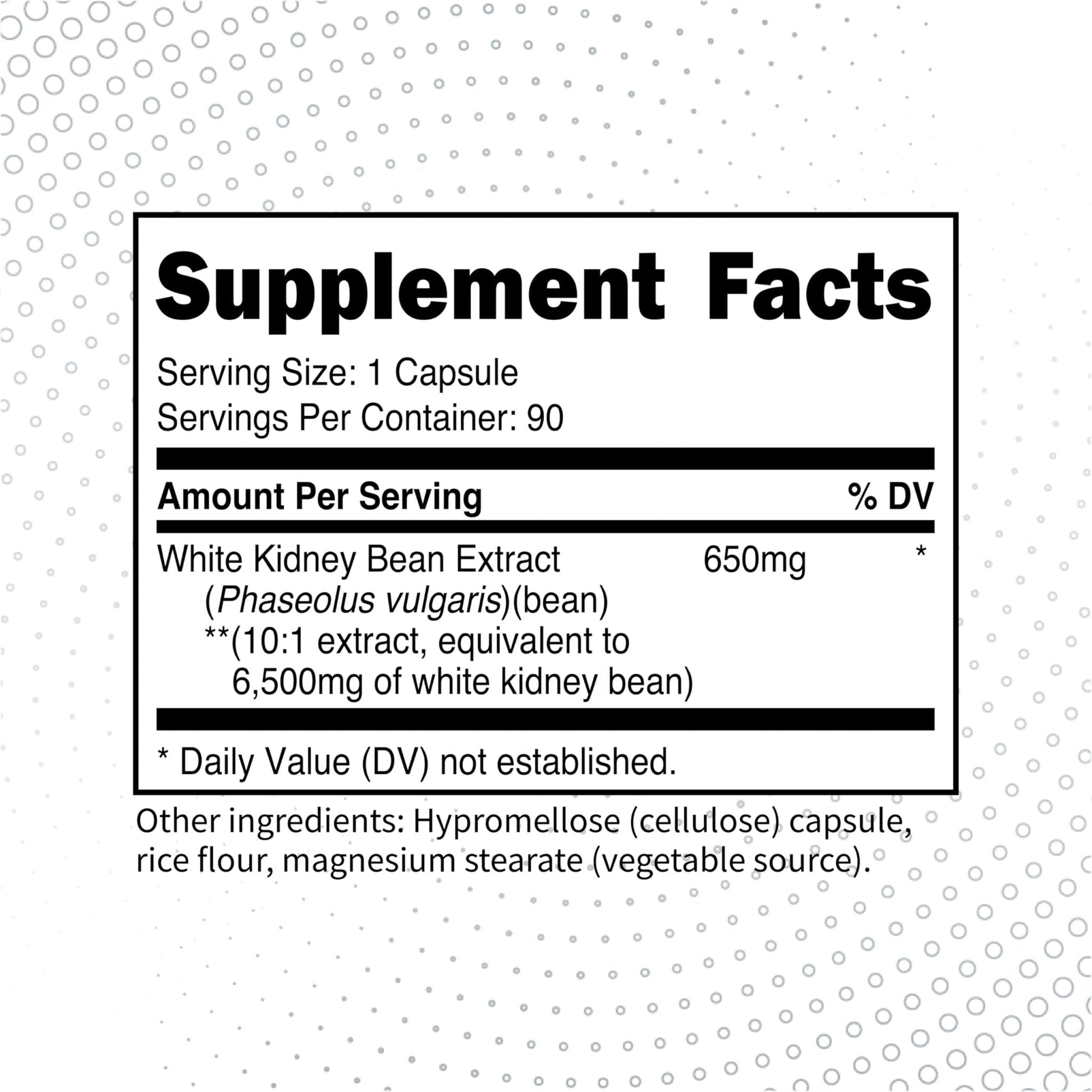 Type Zero Clean White Kidney Bean Capsules (6,500 MG Equivalent Per Serving, 90 Count) - Non-GMO, Gluten Free - Maple Wellness Supplements