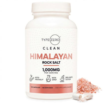 Type Zero Himalayan Rock Salt Capsules (120 Capsules) (1000mg per Serving) - Maple Wellness Supplements