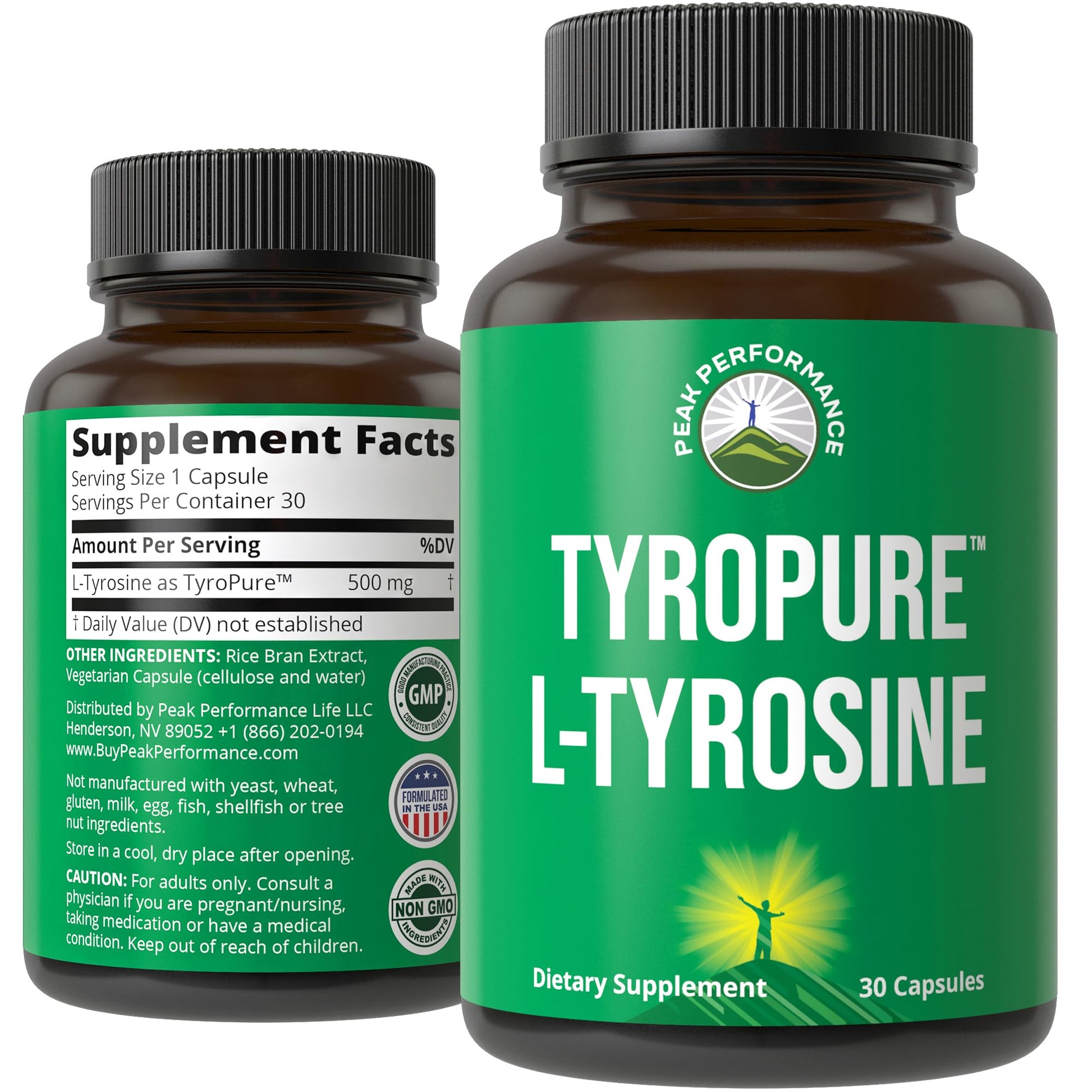 TyroPure L Tyrosine Supplement. More Bioavailable, Cleaner Version of L-Tyrosine. Vegan, Naturally Fermented 500mg Capsules for Mental Clarity, Dopamine. Mood Support for Women and Men - Maple Wellness Supplements