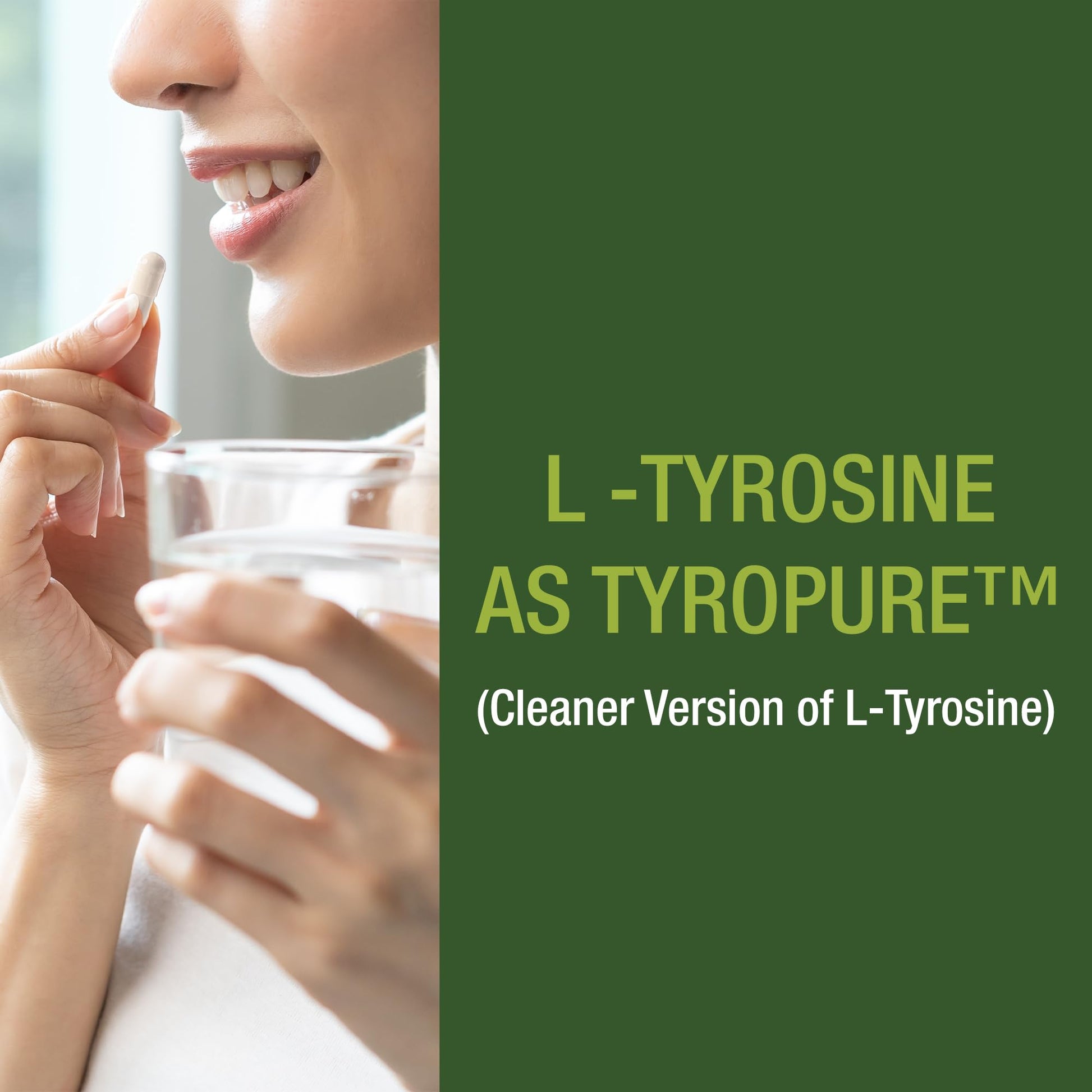 TyroPure L Tyrosine Supplement. More Bioavailable, Cleaner Version of L-Tyrosine. Vegan, Naturally Fermented 500mg Capsules for Mental Clarity, Dopamine. Mood Support for Women and Men - Maple Wellness Supplements