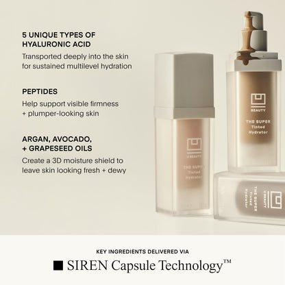 U Beauty The Super Tinted Hydrator Hyaluronic Acid Moisturizing Cream - Mega-Dose Skin Hydrator for Supple, Smooth, and Softer-Looking Skin For Up To 48 Hours - Shade 1-1.0 oz - Maple Wellness Supplements