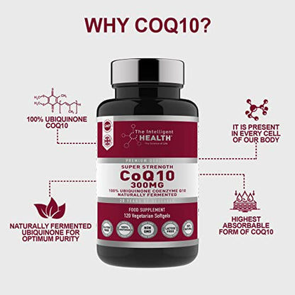 Ubiquinone Coenzyme Q10 300mg Softgel Capsules, 120 Super Strength Vegan Friendly - Maple Wellness Supplements