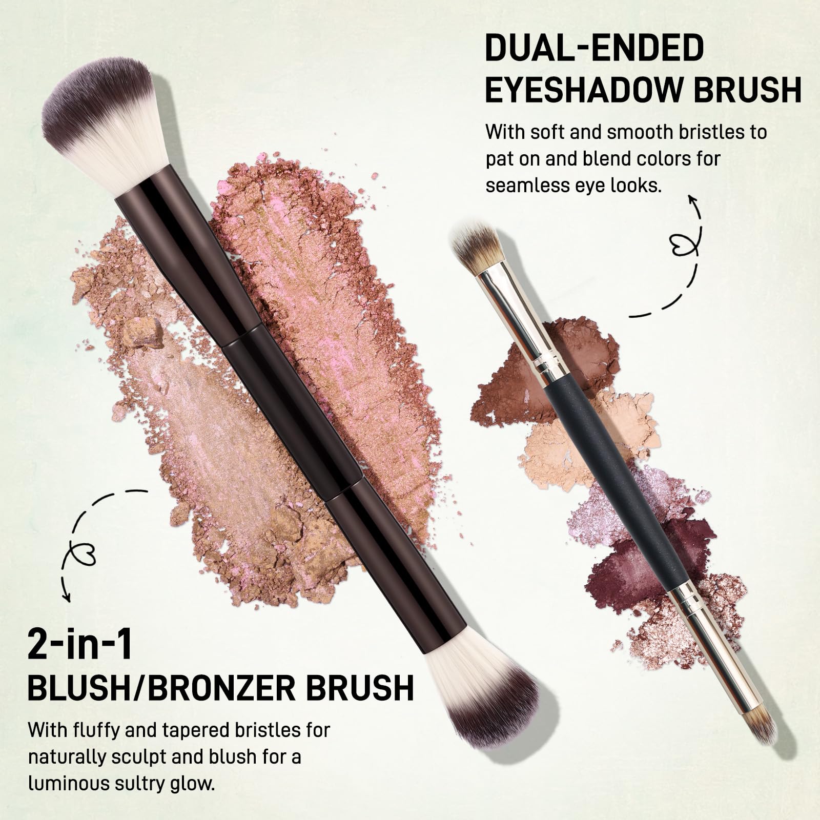 UCANBE Full Size Baked Makeup Palette Set - Include Blush, Bronzer, 8 Eyeshadows & Brushes, Pigmented All-in-One Face & Eye Compact Powder Beauty Holiday Gift Kit for Starter & Pros, Travel Friendly - Maple Wellness Supplements