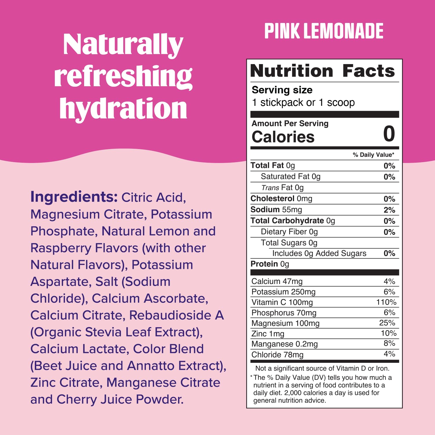 Ultima Replenisher Daily Electrolyte Powder Drink Mix – Pink Lemonade, 30 Servings Canister – Zero Sugar Hydration Powder with 6 Electrolytes & Minerals - Maple Wellness Supplements