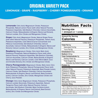 Ultima Replenisher Daily Electrolyte Powder – Original Variety Pack, 20 Stickpacks – Zero Sugar Hydration Packets with 6 Electrolytes and Minerals – Sugar Free - Maple Wellness Supplements