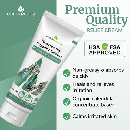 UltimateVitality Neuropathy Support Cream – Natural Organic Cream for Feet, Hands, Legs, Toes Includes Arnica, Capsicum Frutescens Fruit Extract, Peppermint a Ginger - 6 Ounces - Maple Wellness Supplements