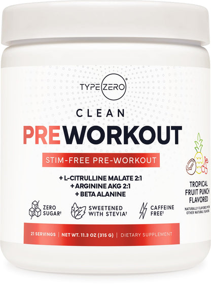 Ultra Clean Stim Free Pump Pre Workout + Nitric Oxide Booster (Fruit Punch) Beetroot, 7G Arginine Citrulline Malate, Betaine, Beta A, ACV+ - Sugar/Caffeine Free Natural Non Stim Preworkout Men & Women - Maple Wellness Supplements