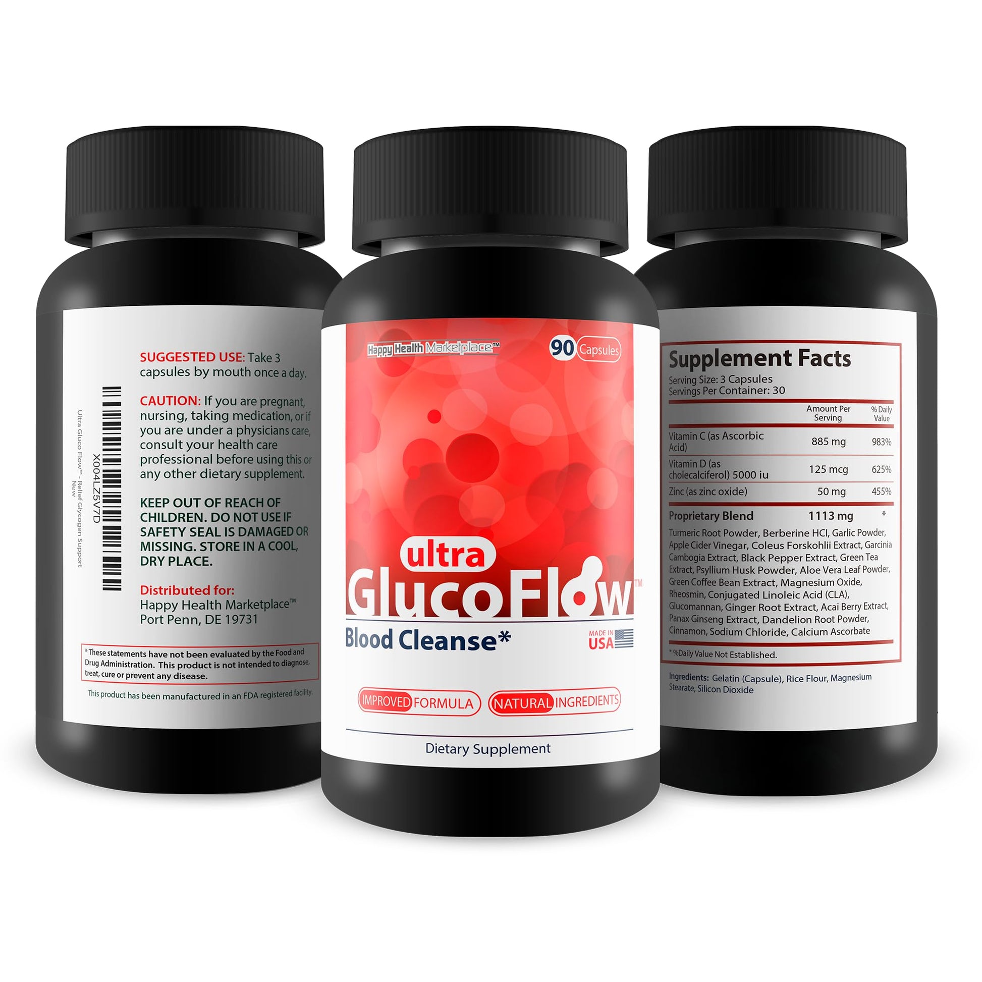 Ultra Gluco Flow - Improved Formula - Our Best Blood Cleanse Detox Cleanse Blood Support Pills - Blood Health Blood Circulation Pills Detox Cleanse Blood Gluco Bio Sweet Relief Glycogen Support - Maple Wellness Supplements