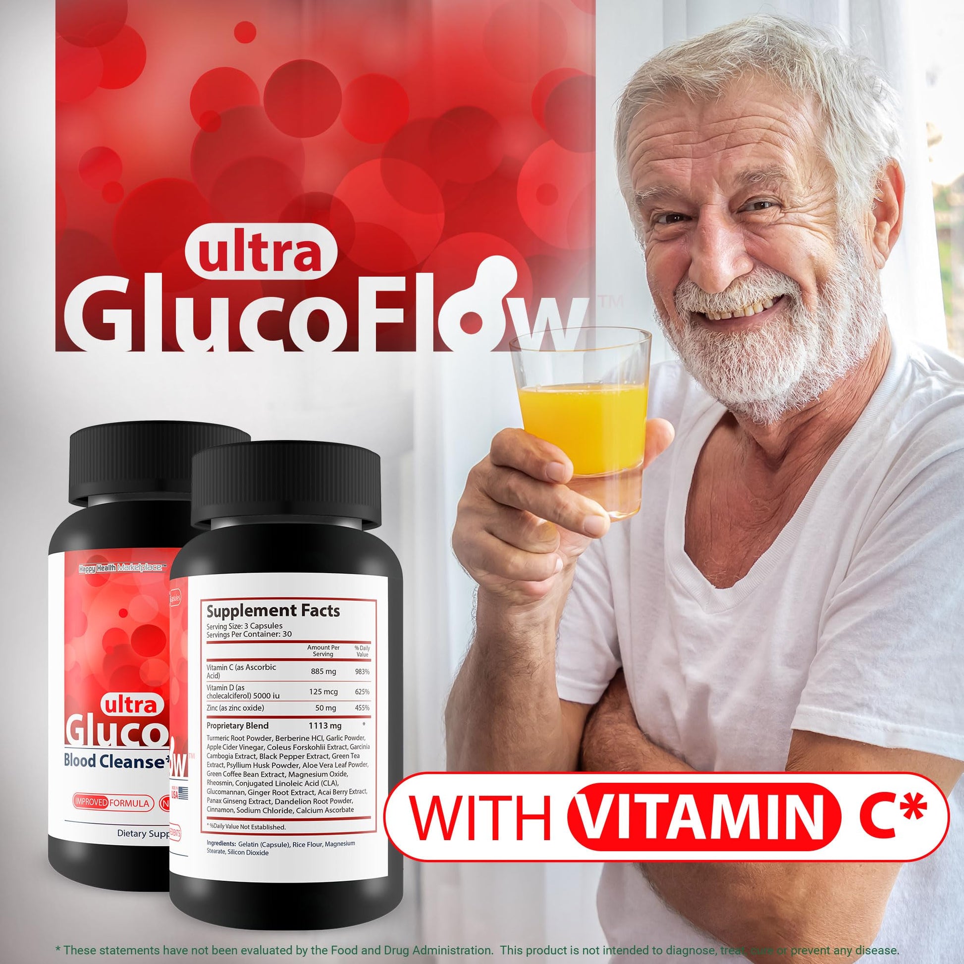 Ultra Gluco Flow - Improved Formula - Our Best Blood Cleanse Detox Cleanse Blood Support Pills - Blood Health Blood Circulation Pills Detox Cleanse Blood Gluco Bio Sweet Relief Glycogen Support - Maple Wellness Supplements